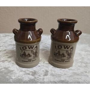 Vintage Iowa Souvenir Milk Jug Salt and Pepper Shakers